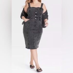 Ava & Viv Stretch Denim Jumper Dress